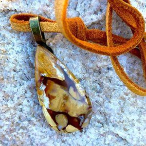 Ocean Jasper Stone Pendant Necklace